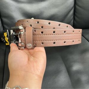 Lee brown leather belt with a double-prong buckle size 42 ( 47.5”) NEW